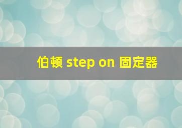 伯顿 step on 固定器